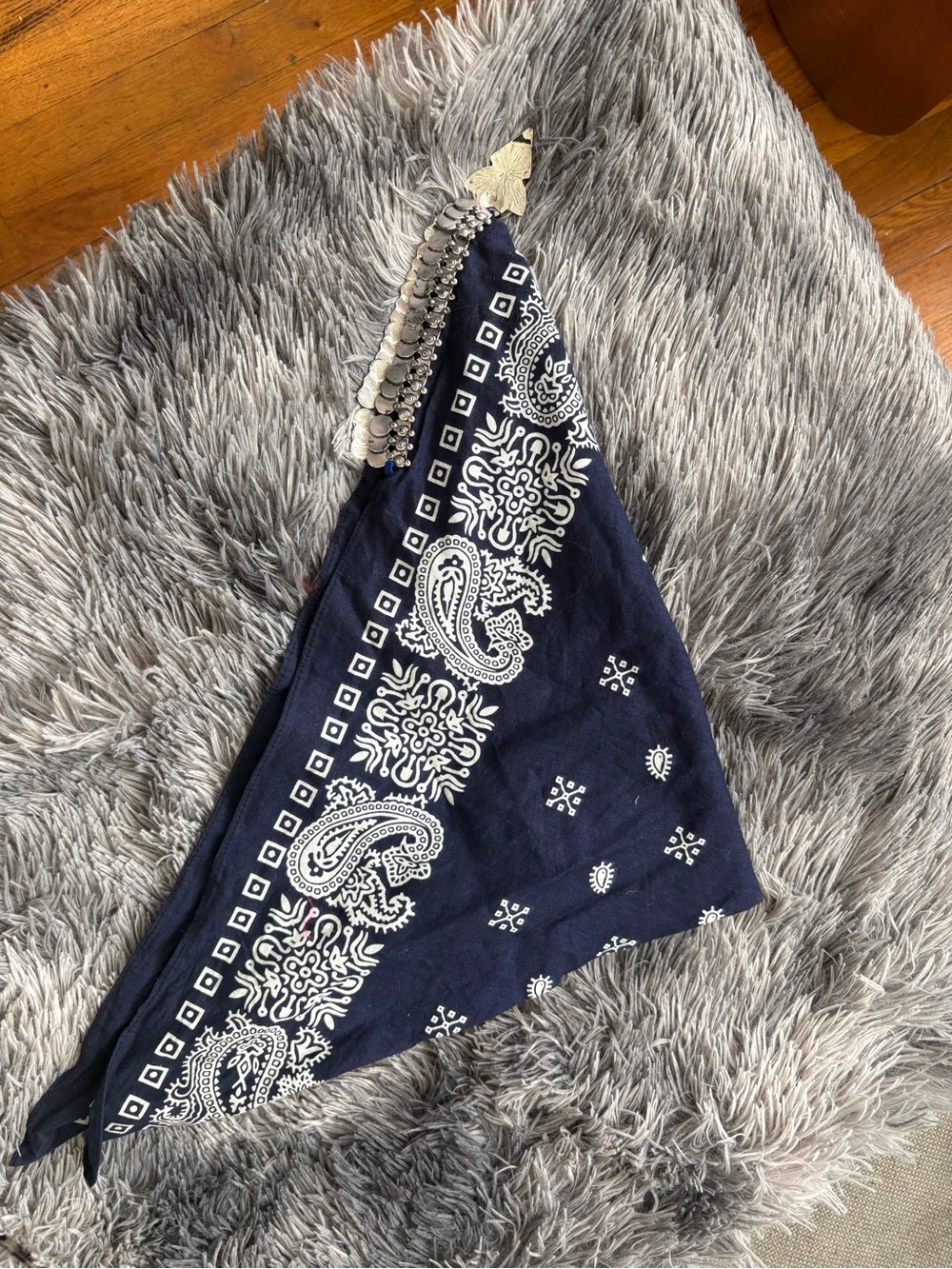 Free People Boho Silver Coin Statement Bandana - Picture 3 of 5